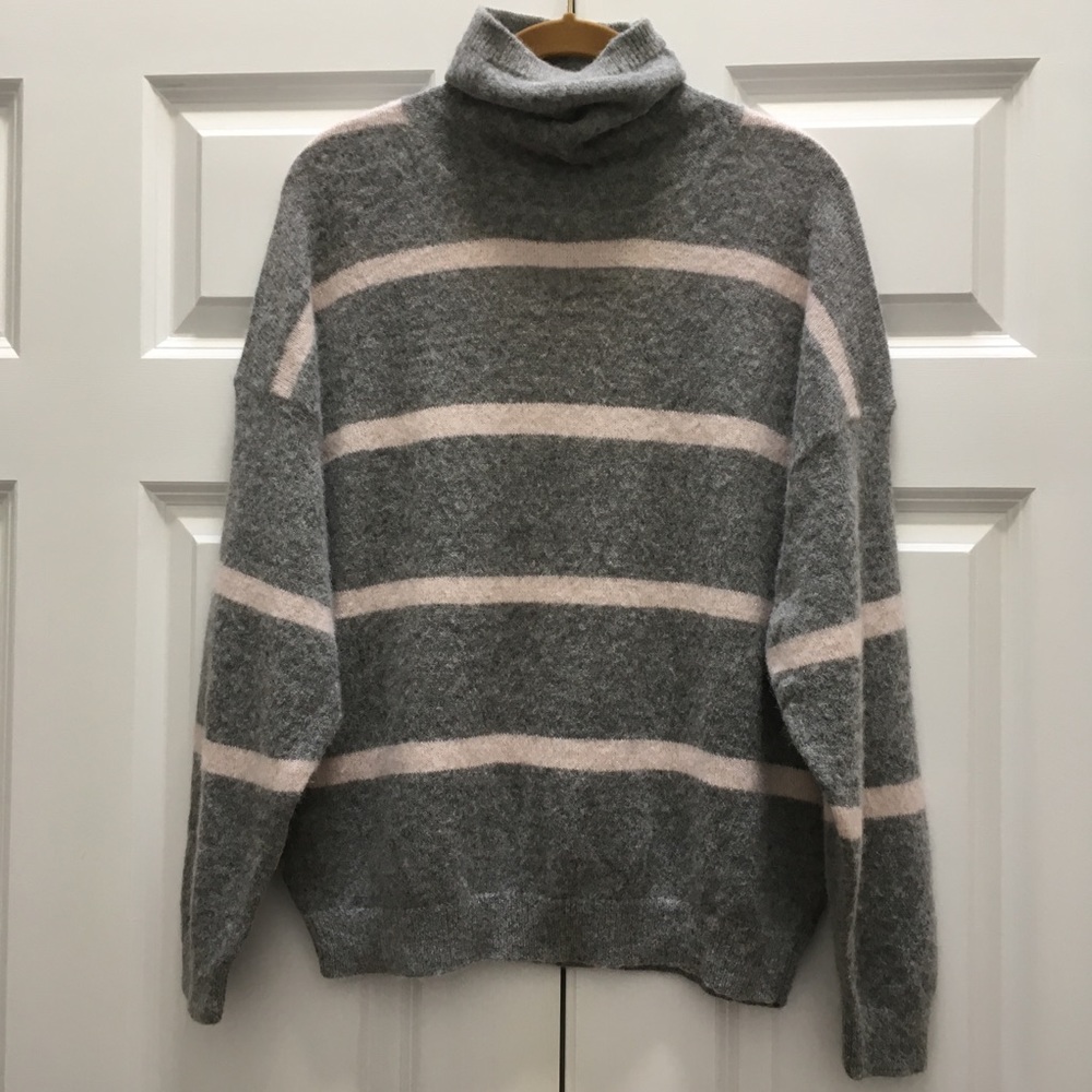 Peserico Italy Sweater Striped Metallic Lurex Alpaca Blend Italian 46, US Medium